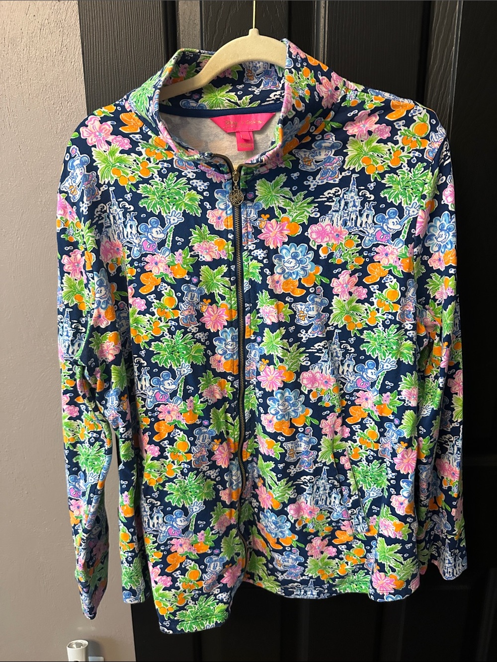 Lilly Pulitzer Disney Navy Floral Zip-Front Jacket